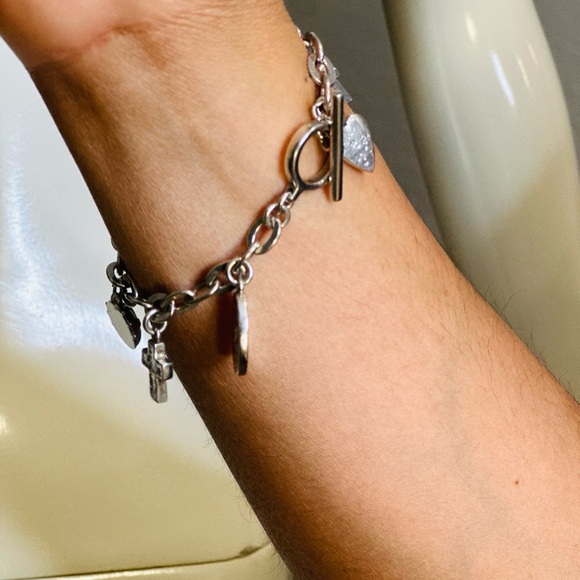 Sterling Silver Charm Chain Bracelet - Picture 6 of 7